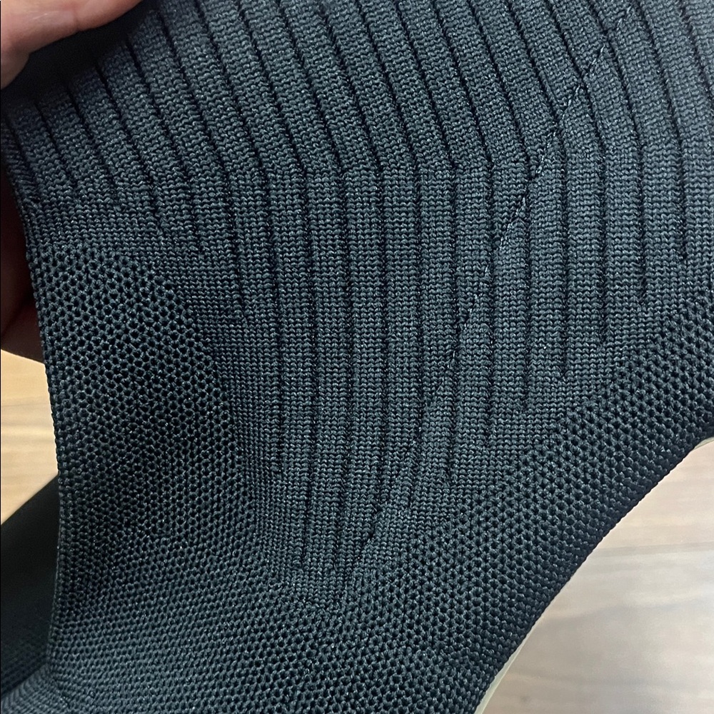 Black Ribbed Mid-Calf Boots - Picture 4 of 6